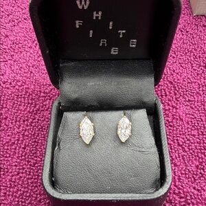 Gold Marquise Crystal Stud Earrings
